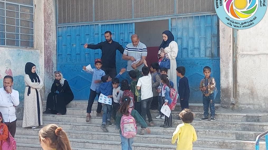 اتحاد معلمي الرقة ينفذ الجولة الرابعة من حملة النظافة  ويعزز الوعي البيئي في مدرسة الوحدة العربية